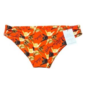 NWT Fused Hawaii Bikini Swim Bottoms Hang Loose “Aloha” Shaka Print XL